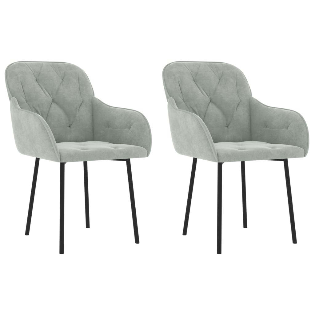 Vidaxl eetkamerstoelen 2 st fluweel lichtgrijs
