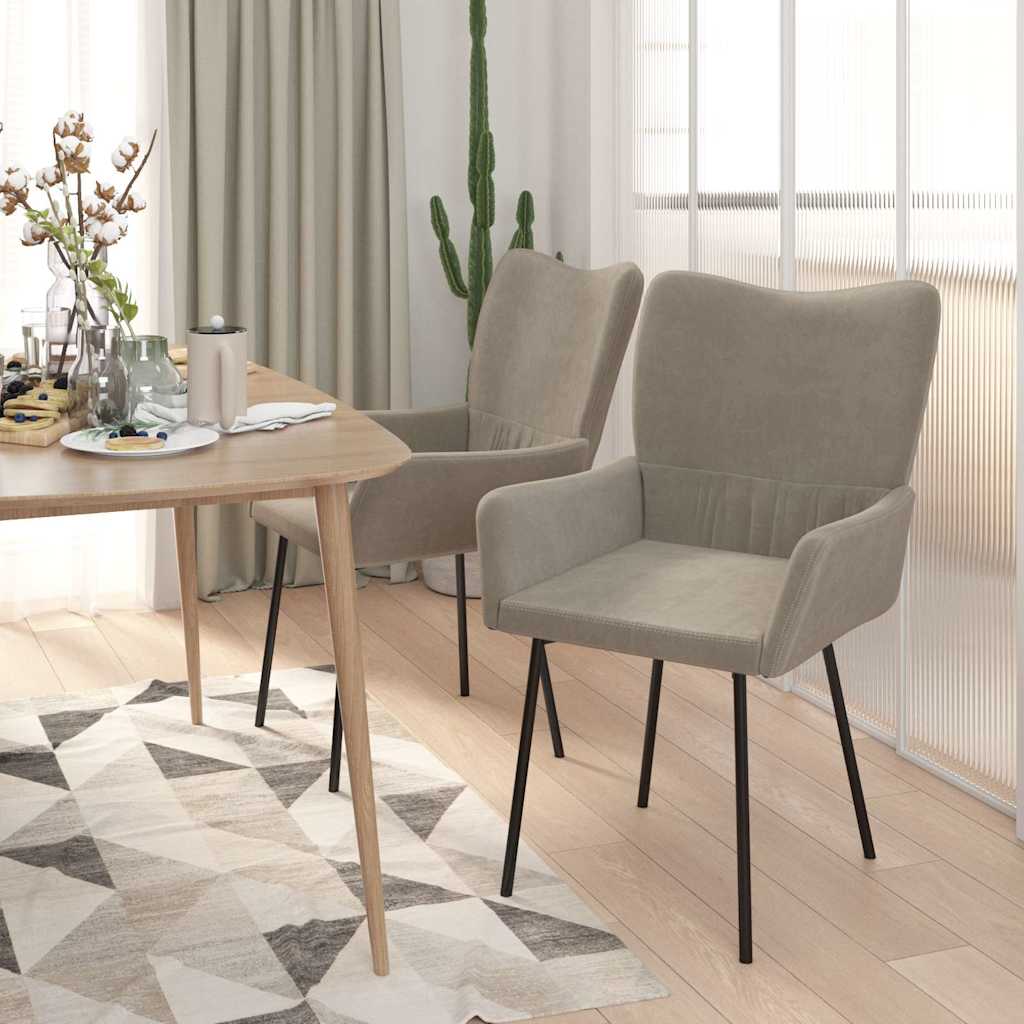 Vidaxl eetkamerstoelen 2 st fluweel lichtgrijs