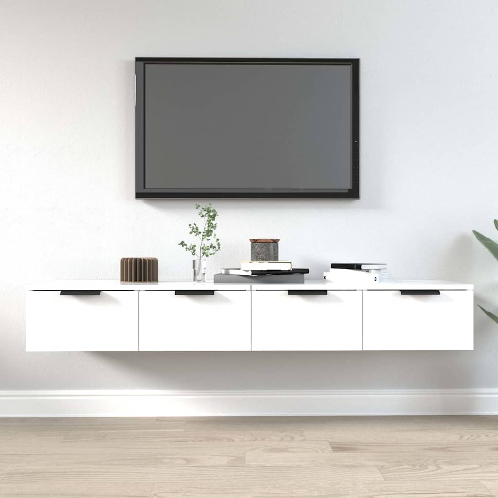 Vidaxl wandkasten 2 st 68x30x20 cm bewerkt hout wit