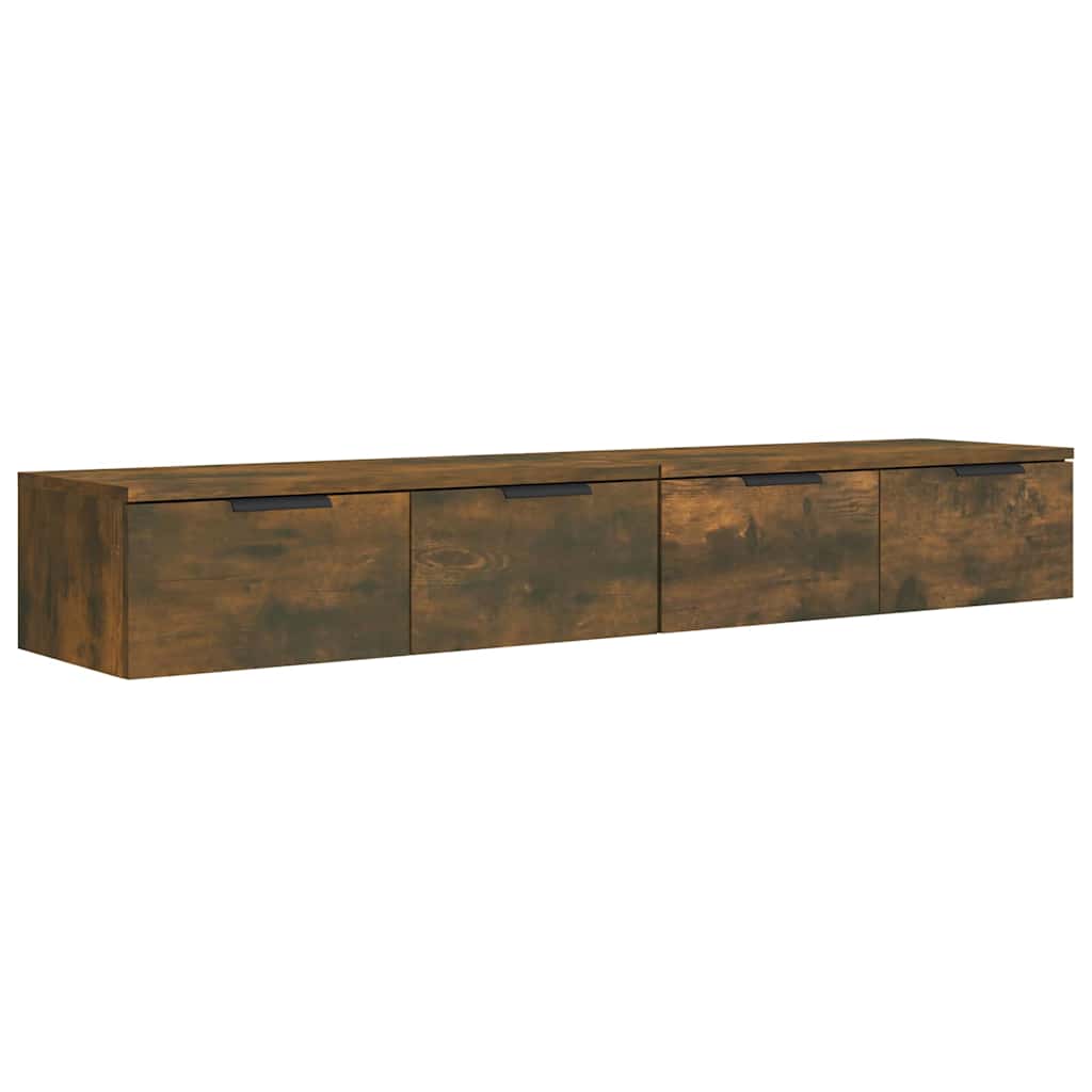 Vidaxl wandkasten 2 st 68x30x20 cm bewerkt hout gerookt eiken