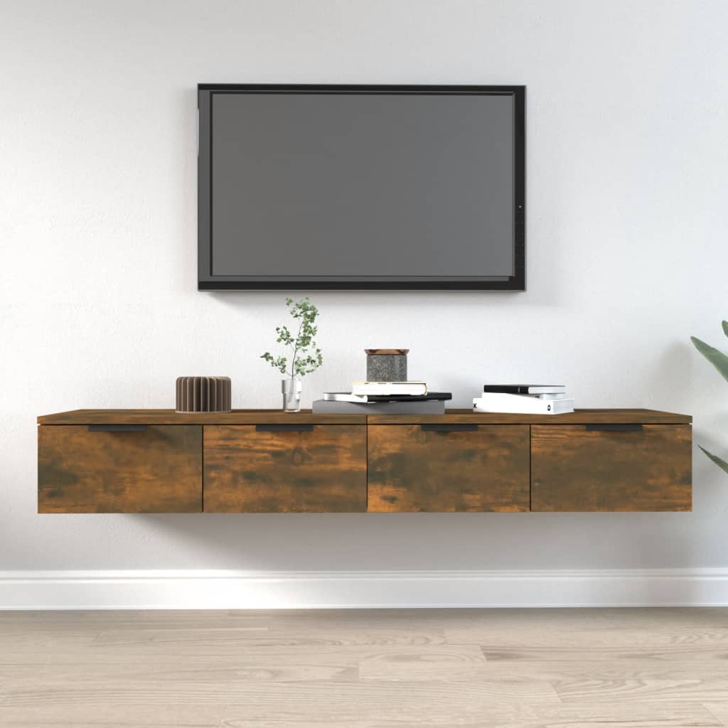 Vidaxl wandkasten 2 st 68x30x20 cm bewerkt hout gerookt eiken