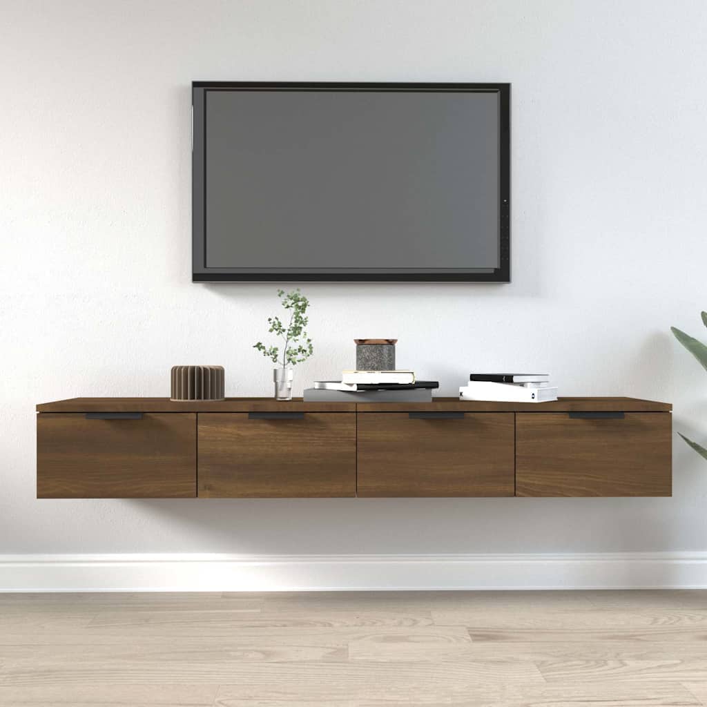 Vidaxl wandkasten 2 st 68x30x20 cm bewerkt hout bruin eikenkleur