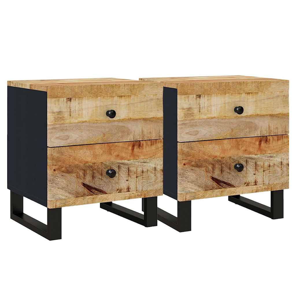 Vidaxl nachtkastjes 2 st 40x33x46 cm massief mangohout