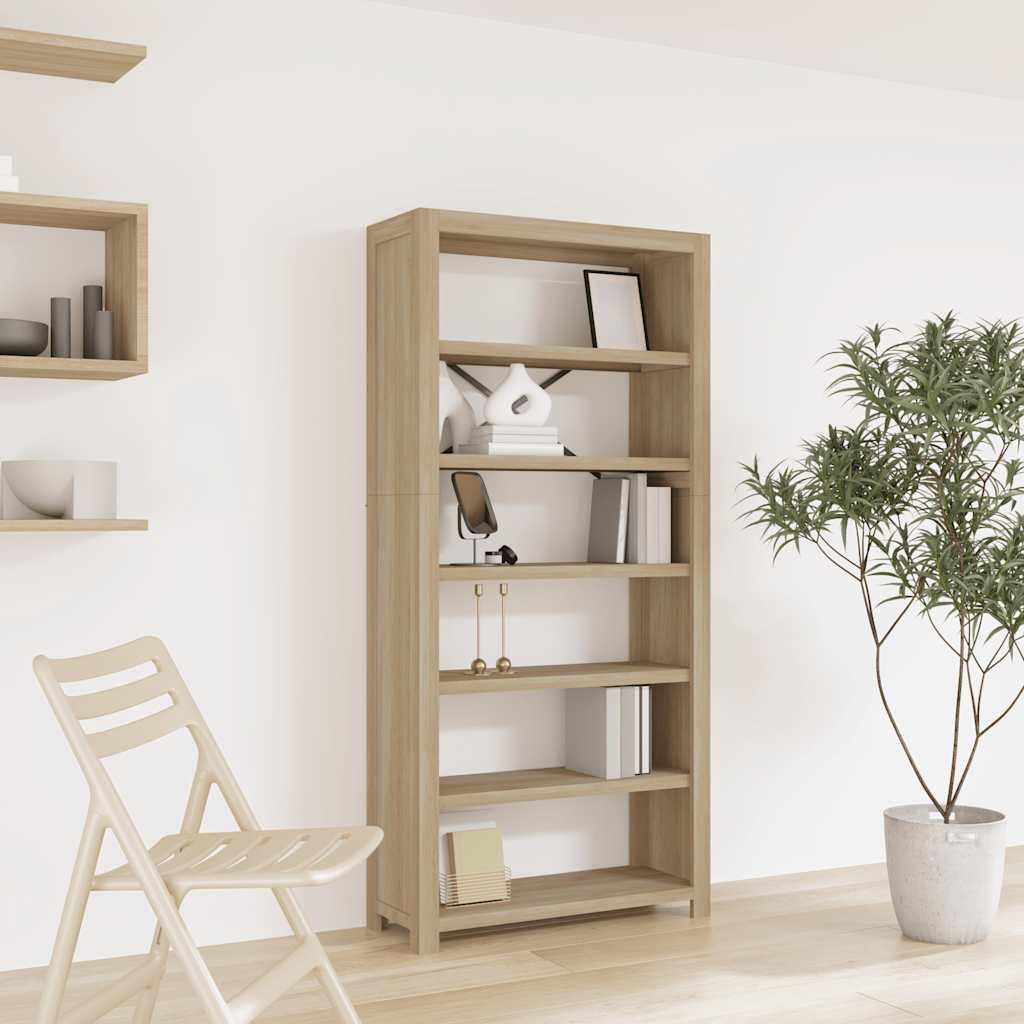 Vidaxl boekenkast met 6 schappen 80x30x170 cm massief acaciahout