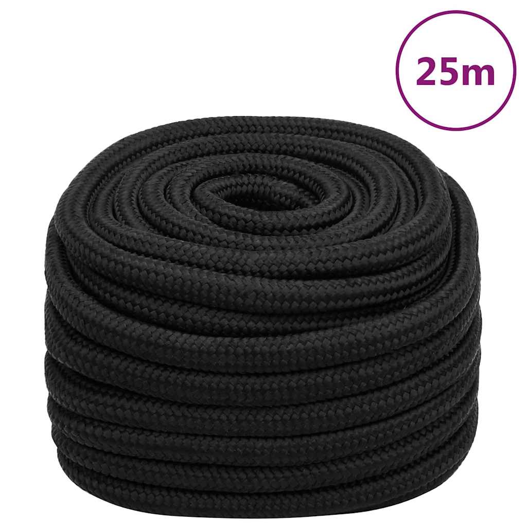 Vidaxl boottouw 20 mm 25 m polypropeen zwart