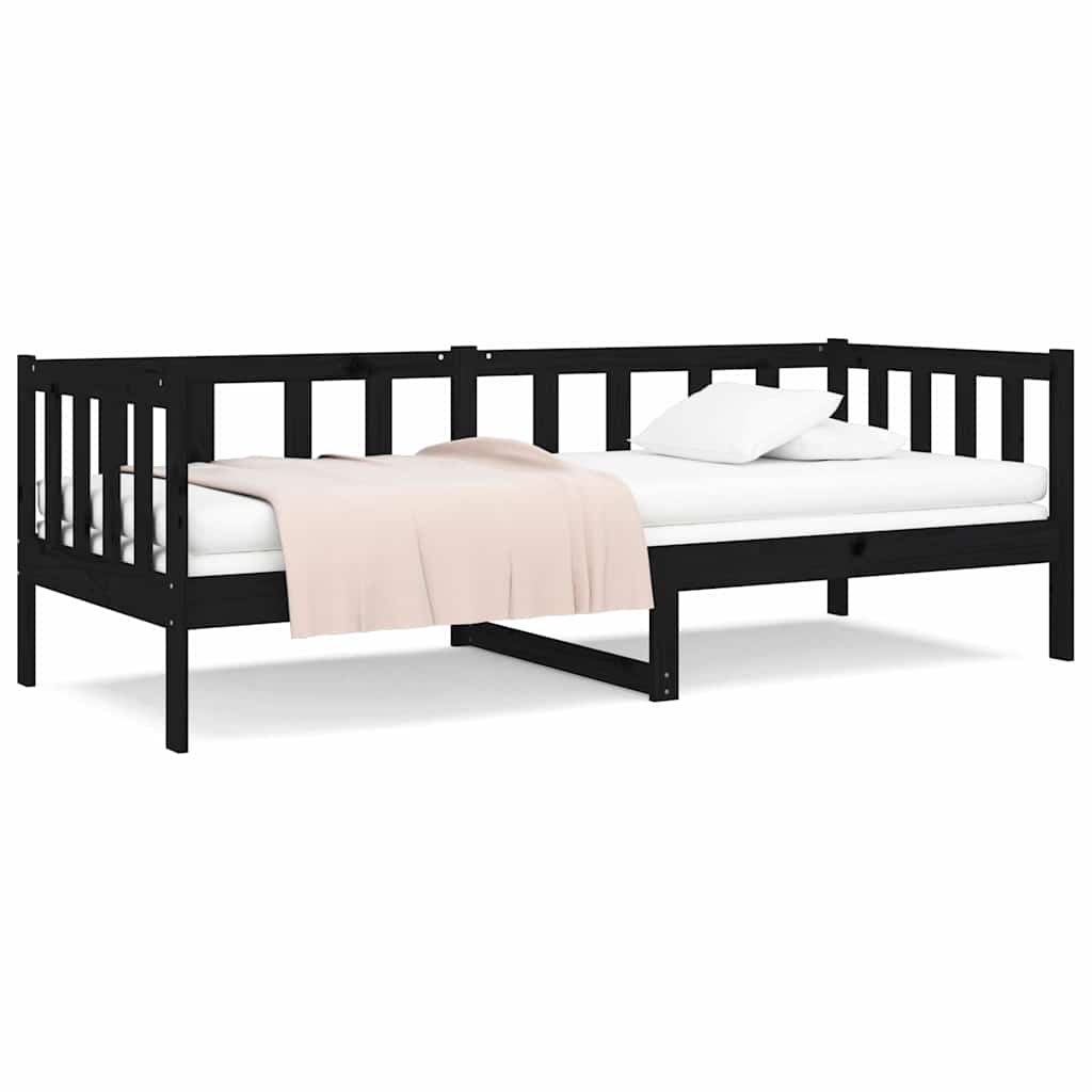 Vidaxl slaapbank 80x200 cm massief grenenhout zwart