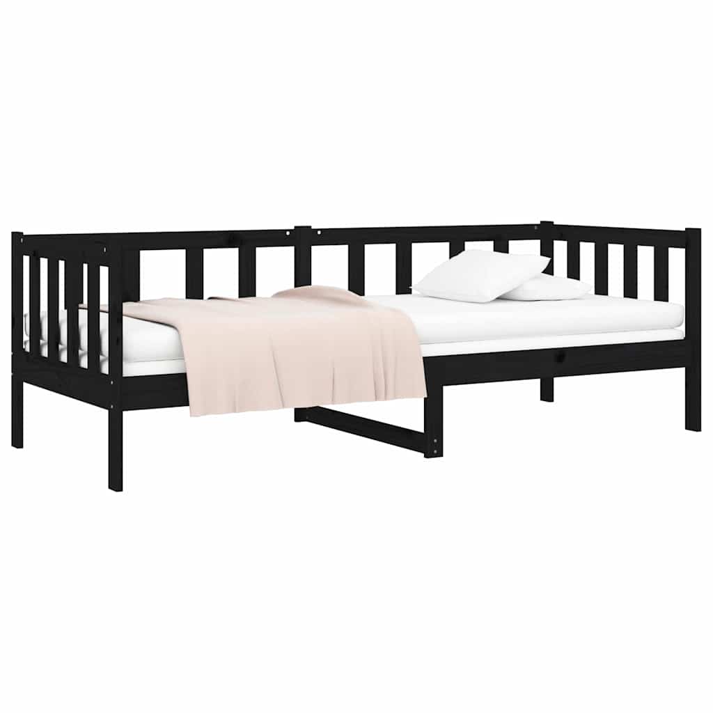 Vidaxl slaapbank 80x200 cm massief grenenhout zwart