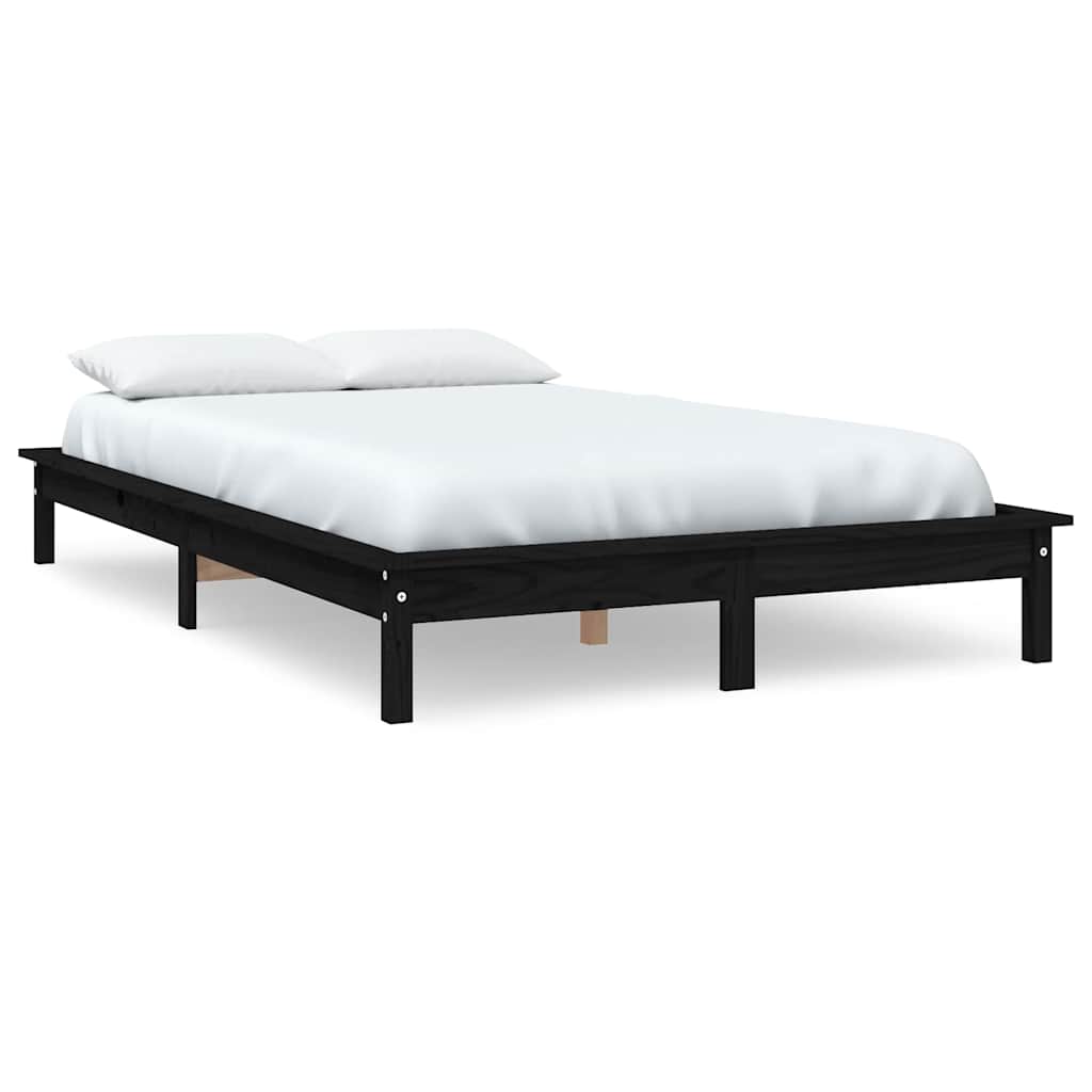 Vidaxl bedframe massief grenenhout zwart 120x200 cm