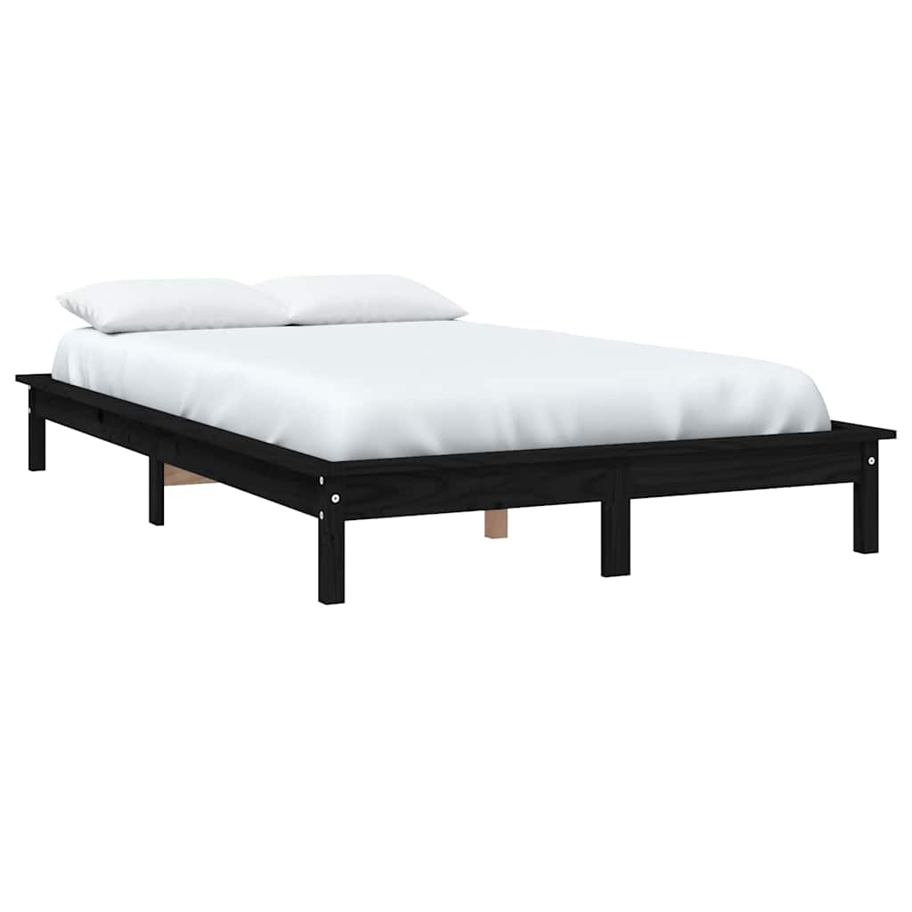 Vidaxl bedframe massief grenenhout zwart 180x200 cm
