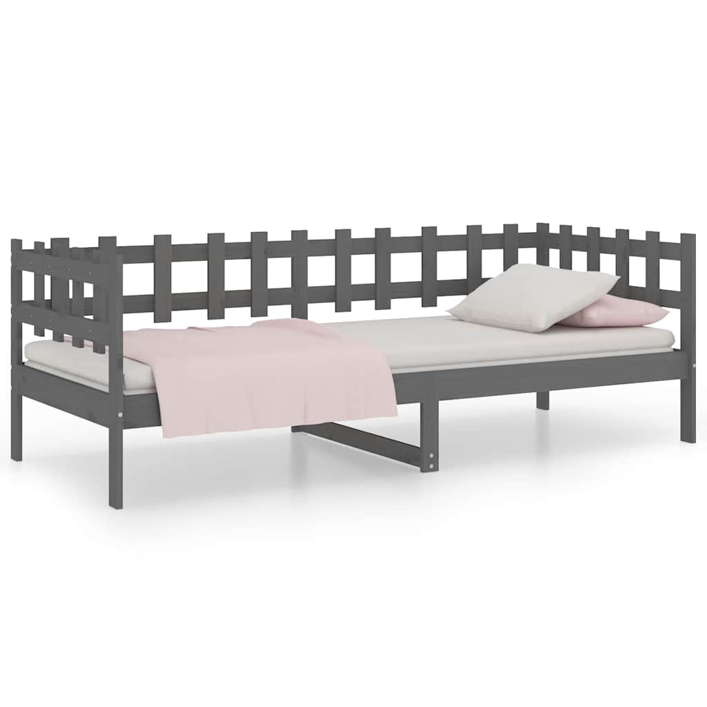 Vidaxl slaapbank 90x200 cm massief grenenhout grijs