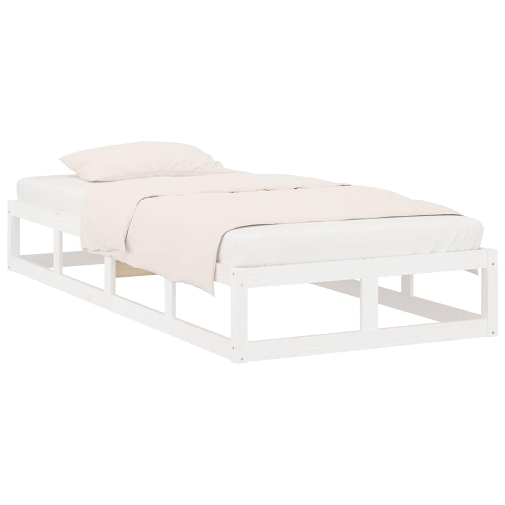 Vidaxl bedframe massief hout wit 90x200 cm