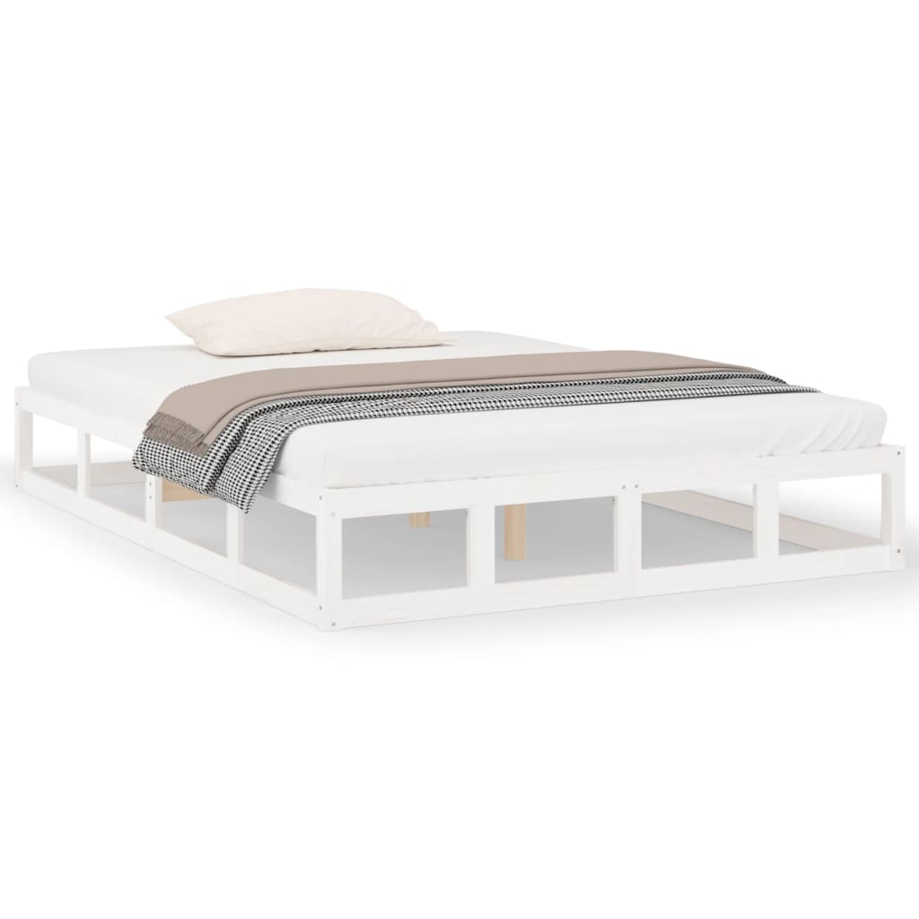 Vidaxl bedframe massief hout wit 200x200 cm