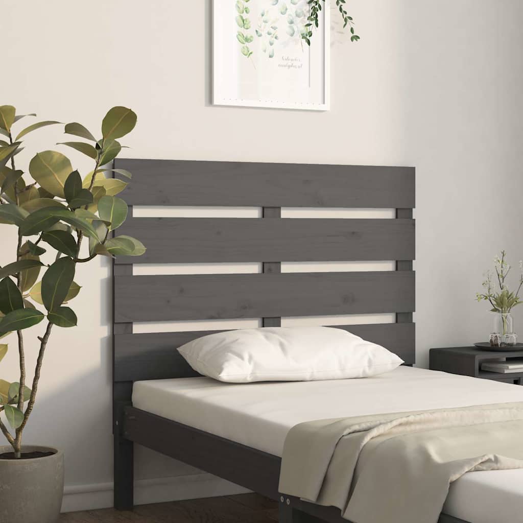 Vidaxl hoofdbord 100x3x80 cm massief grenenhout grijs