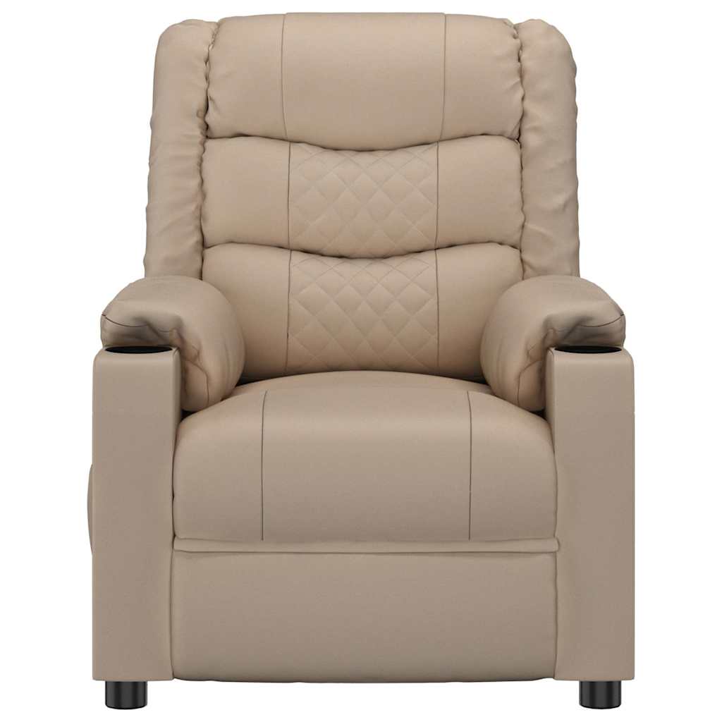 Vidaxl fauteuil verstelbaar kunstleer cappuccinokleurig