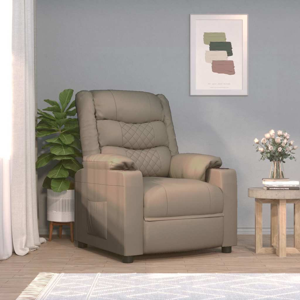Vidaxl fauteuil verstelbaar kunstleer cappuccinokleurig