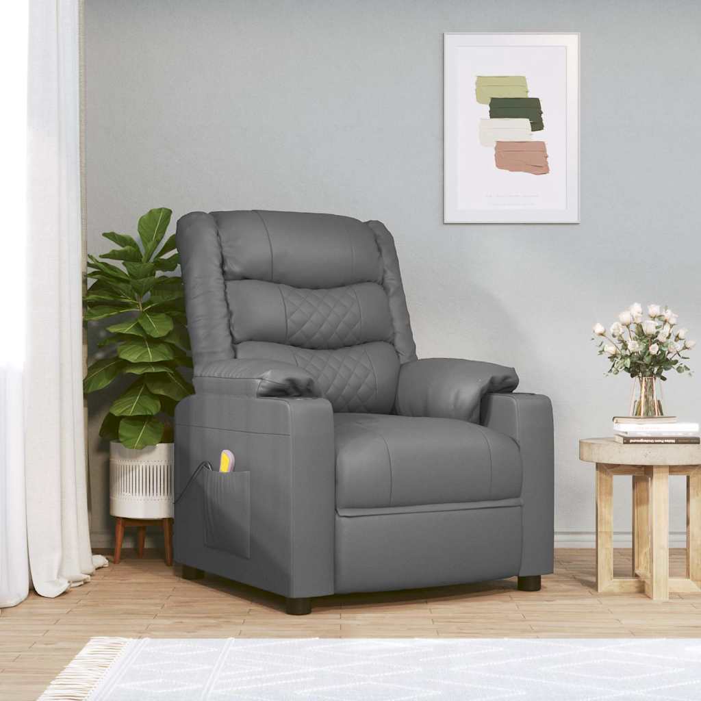 Vidaxl massagestoel kunstleer grijs