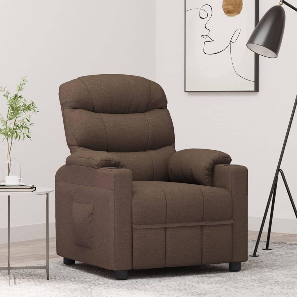Vidaxl fauteuil verstelbaar stof bruin