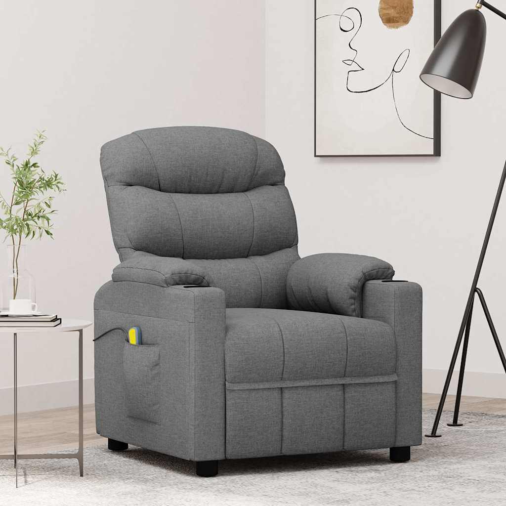Vidaxl massagestoel stof lichtgrijs
