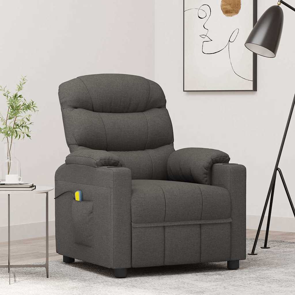 Vidaxl massagestoel stof donkergrijs
