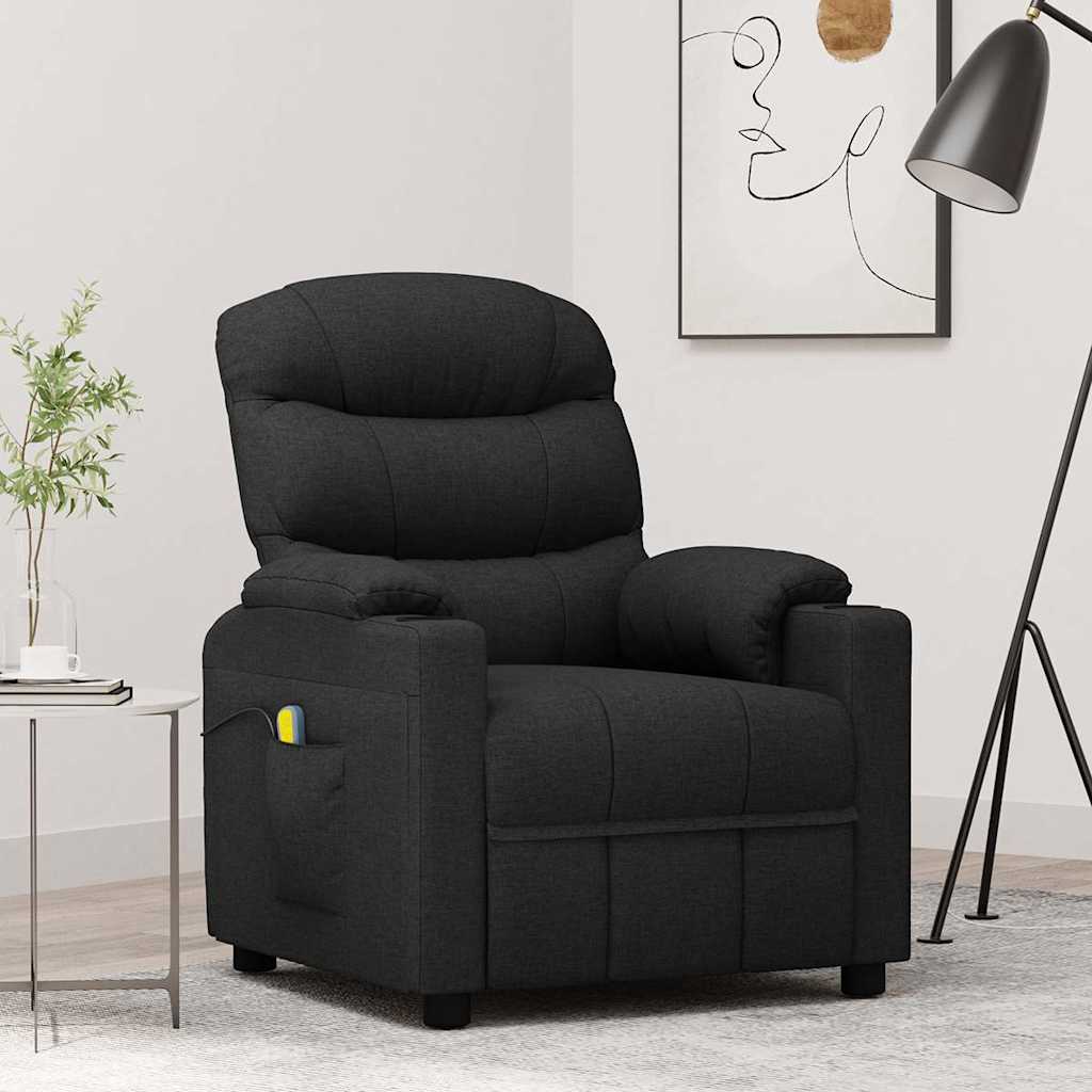 Vidaxl massagestoel stof zwart