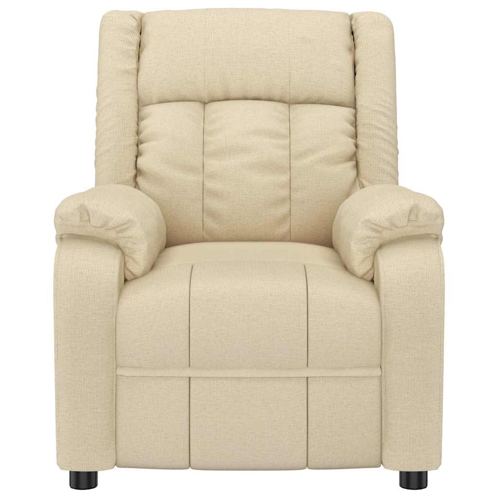 Vidaxl fauteuil verstelbaar stof crèmekleurig