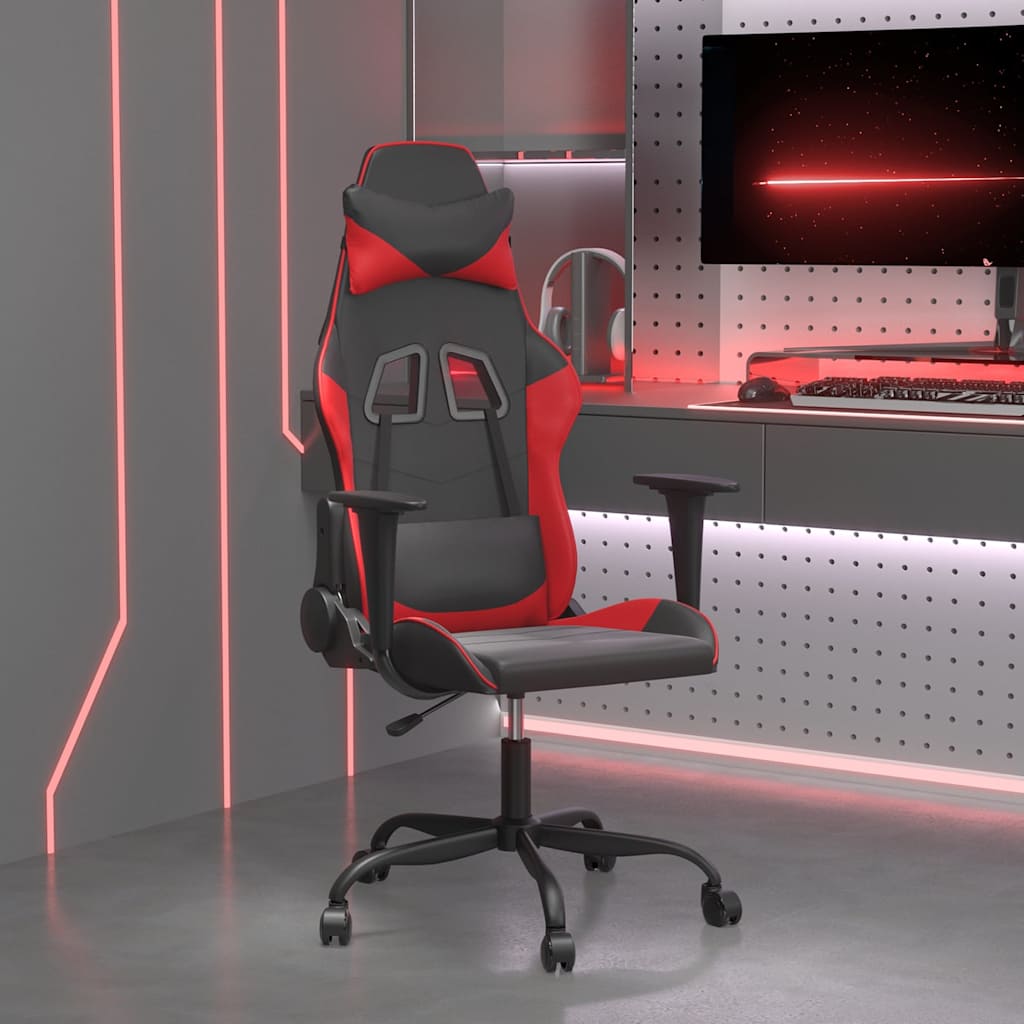 Vidaxl massage gamestoel kunstleer zwart en rood