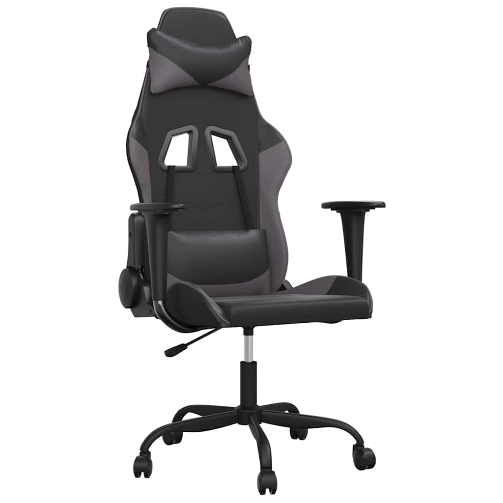 Vidaxl massage gamestoel kunstleer zwart en grijs