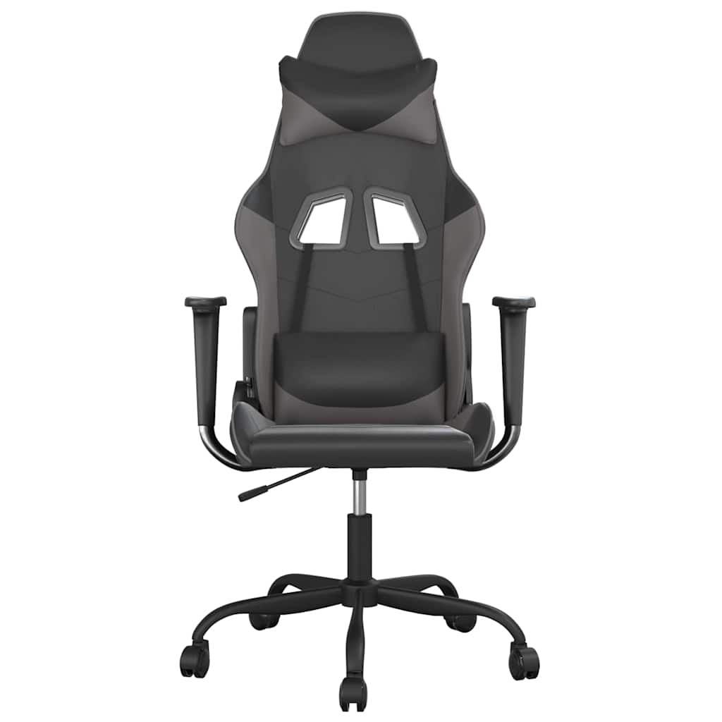 Vidaxl massage gamestoel kunstleer zwart en grijs