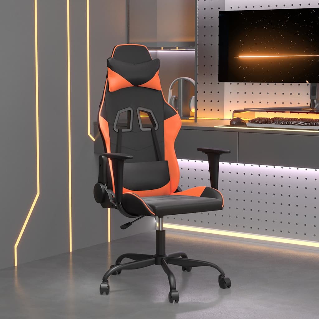 Vidaxl massage gamestoel kunstleer zwart en oranje