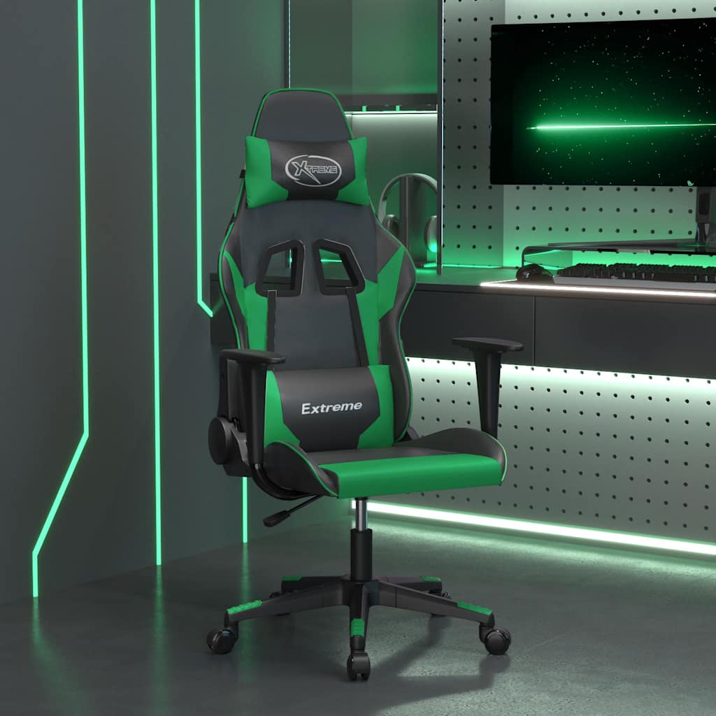 Vidaxl massage gamestoel kunstleer zwart en groen