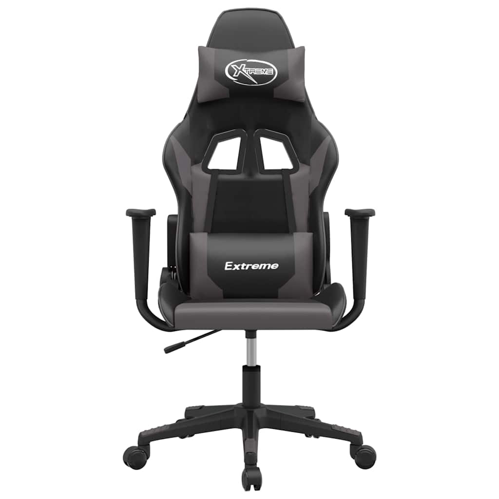 Vidaxl massage gamestoel kunstleer zwart en grijs