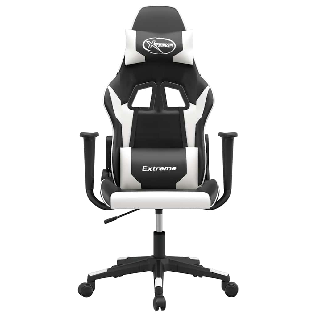 Vidaxl massage gamestoel kunstleer zwart en wit