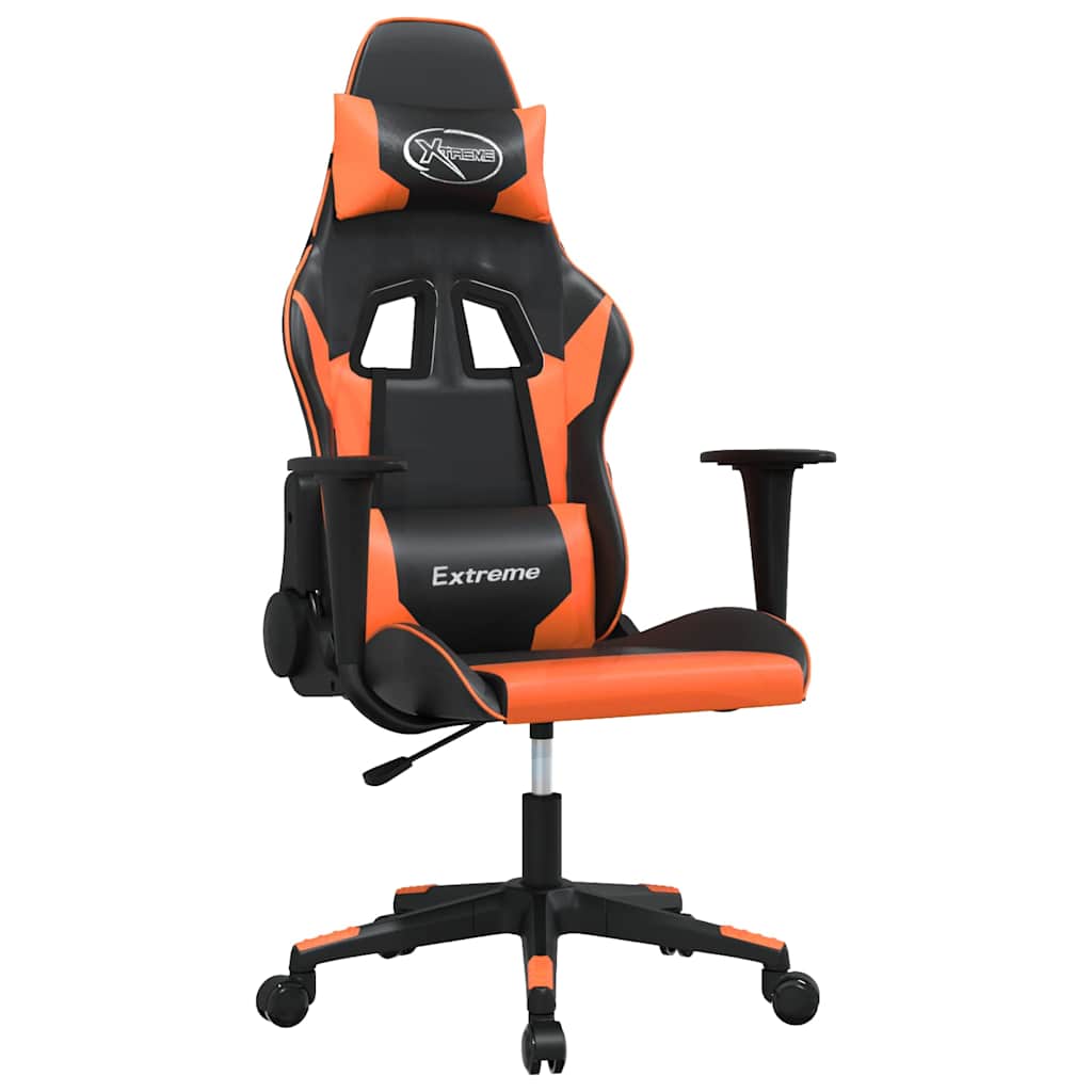 Vidaxl massage gamestoel kunstleer zwart en oranje