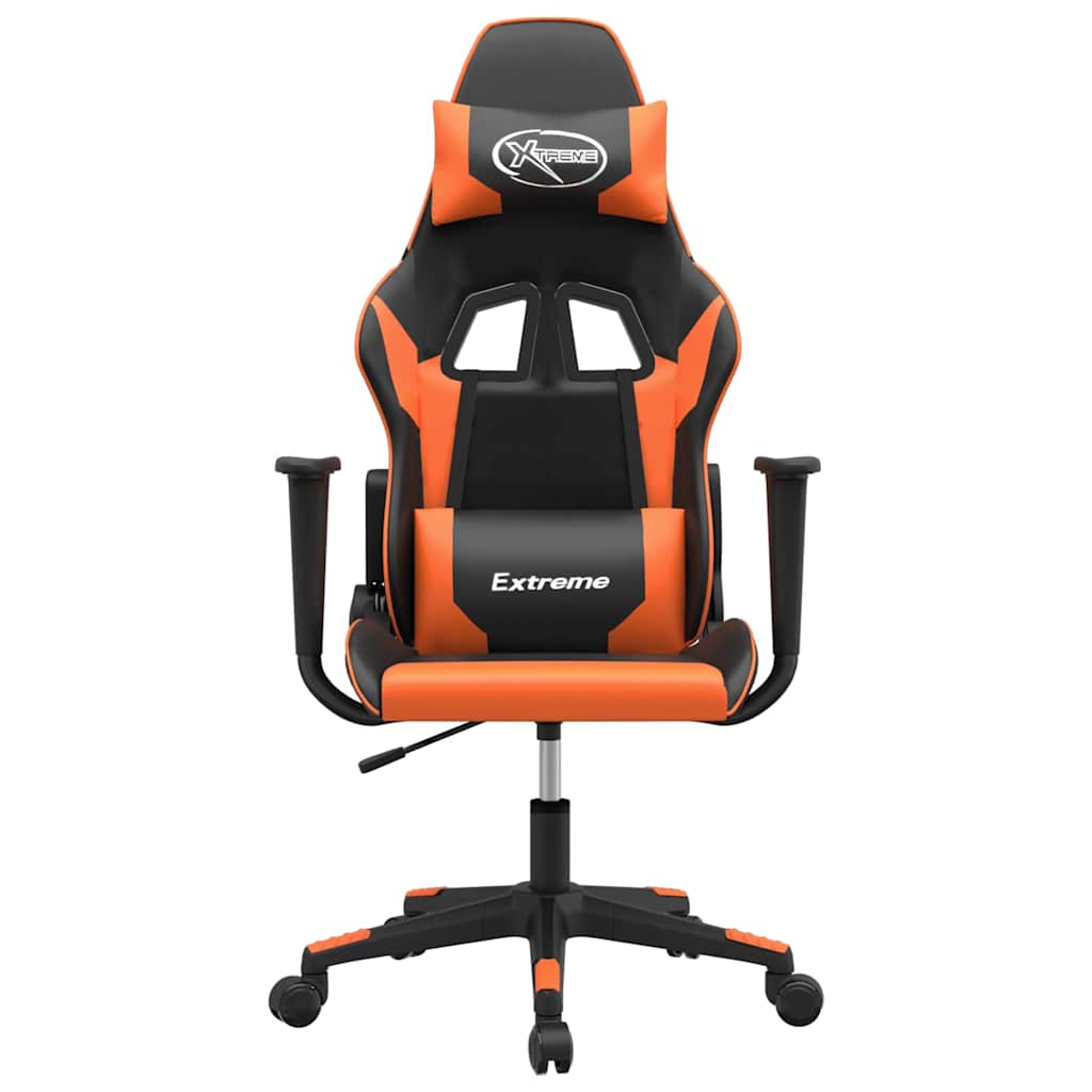 Vidaxl massage gamestoel kunstleer zwart en oranje