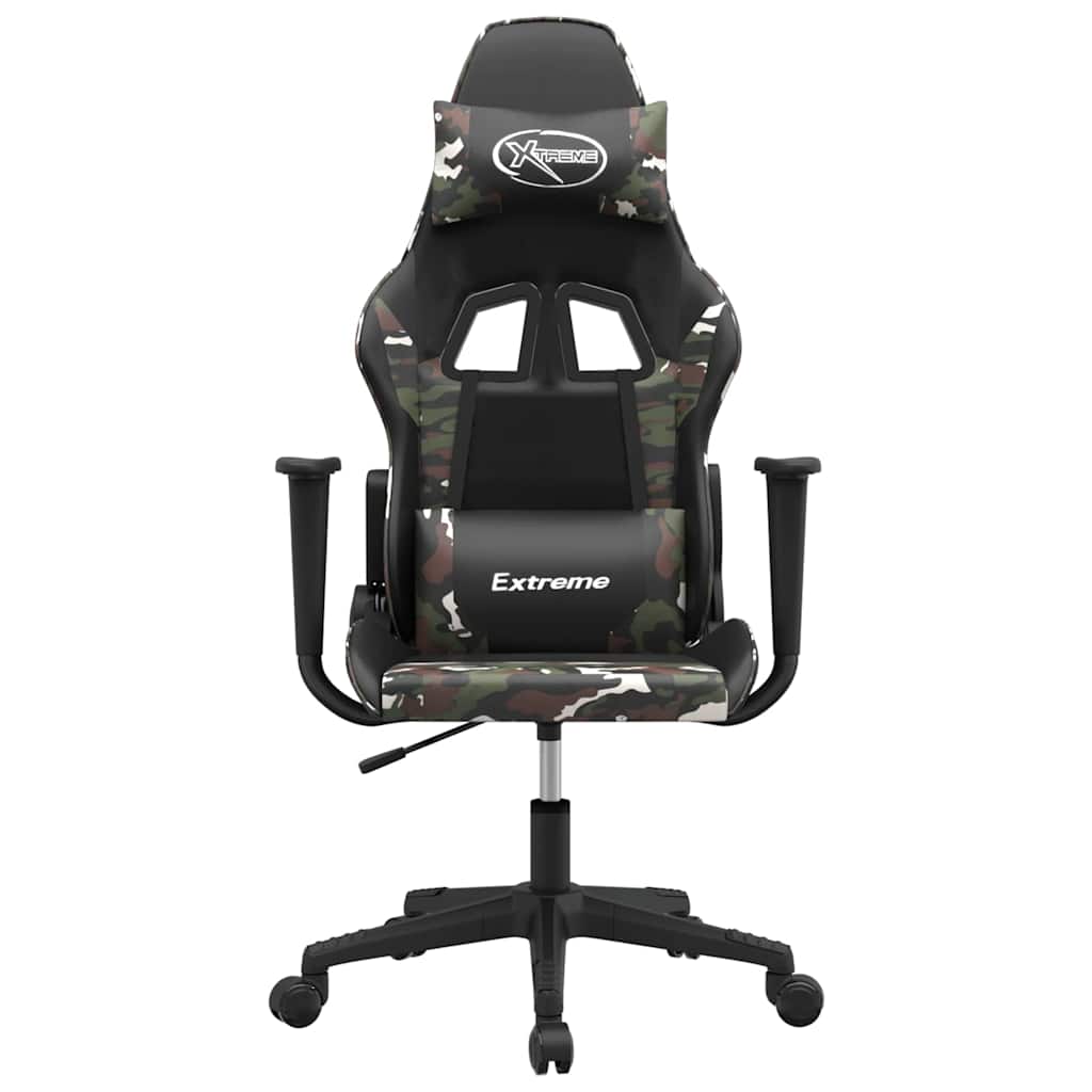 Vidaxl massage gamestoel kunstleer zwart en camouflage
