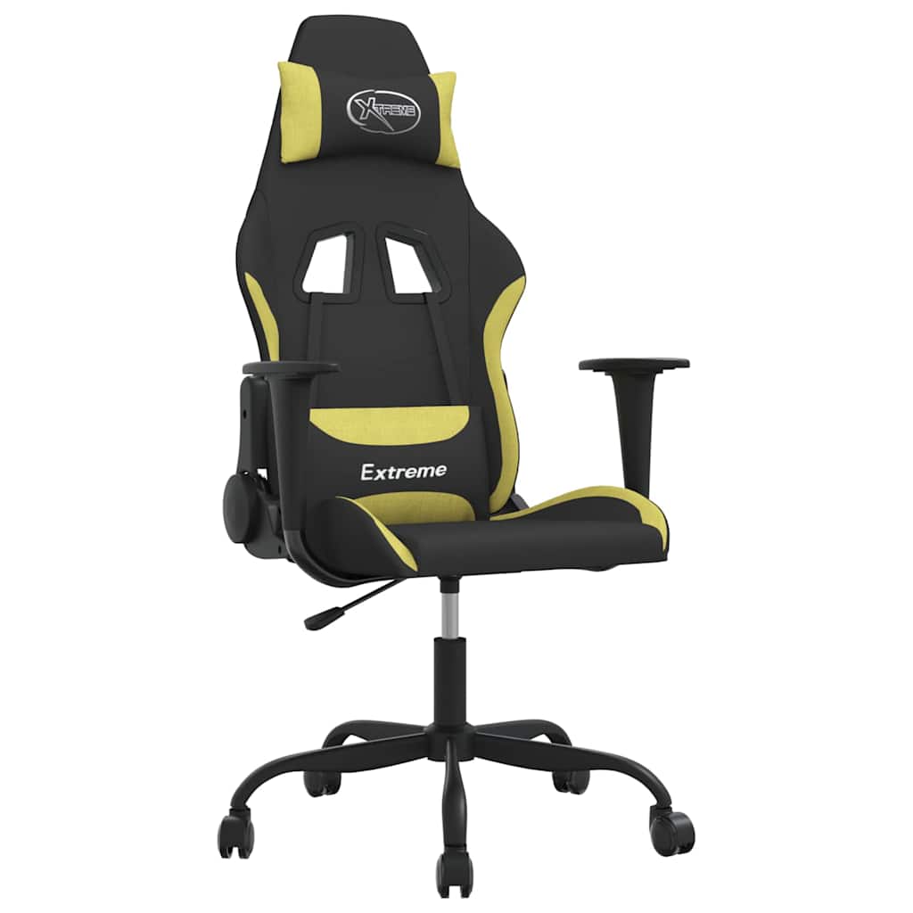 Vidaxl massage gamestoel stof zwart en lichtgroen