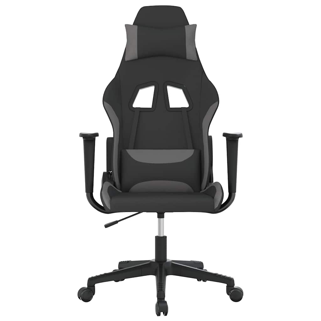Vidaxl massage gamestoel stof zwart en lichtgrijs