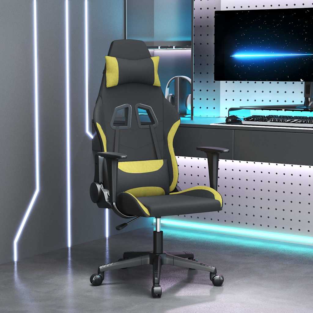 Vidaxl massage gamestoel stof zwart en lichtgroen