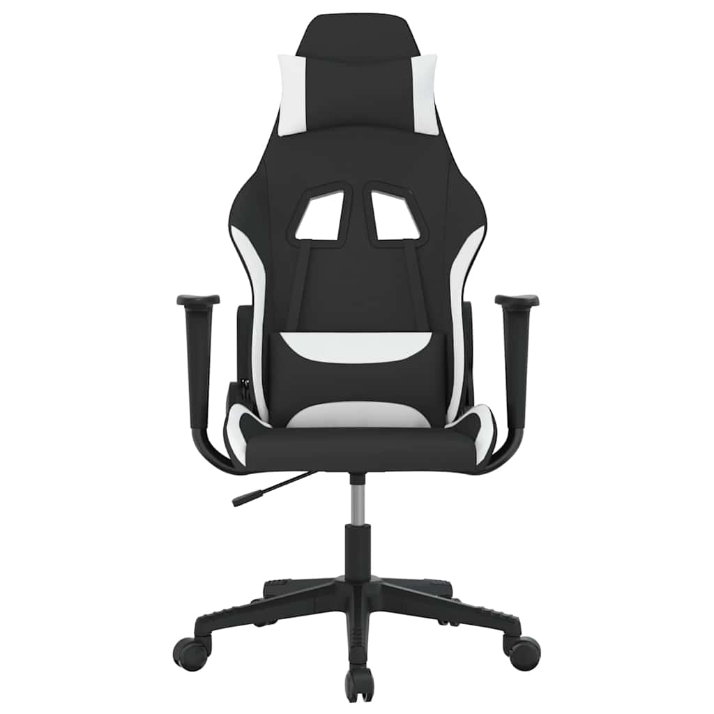 Vidaxl massage gamestoel stof zwart en wit