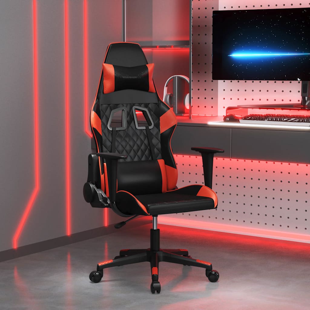 Vidaxl massage gamestoel kunstleer zwart en rood