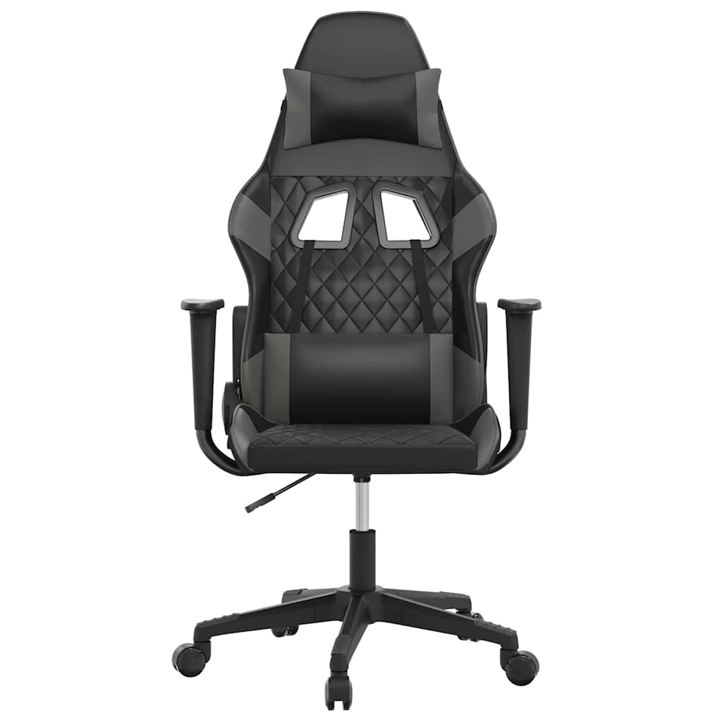 Vidaxl massage gamestoel kunstleer zwart en grijs