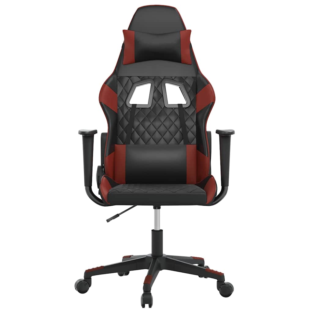 Vidaxl massage gamestoel kunstleer zwart en wijnrood