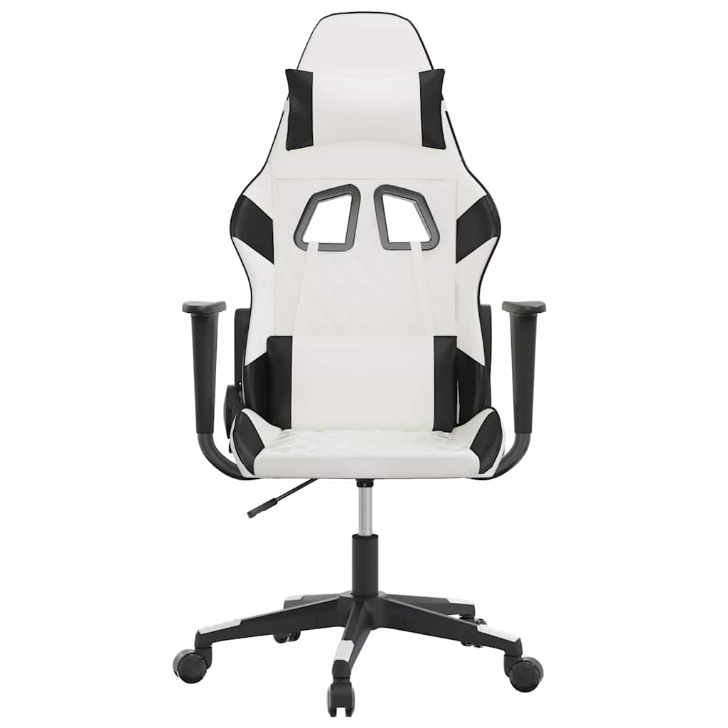 Vidaxl massage gamestoel kunstleer wit en zwart
