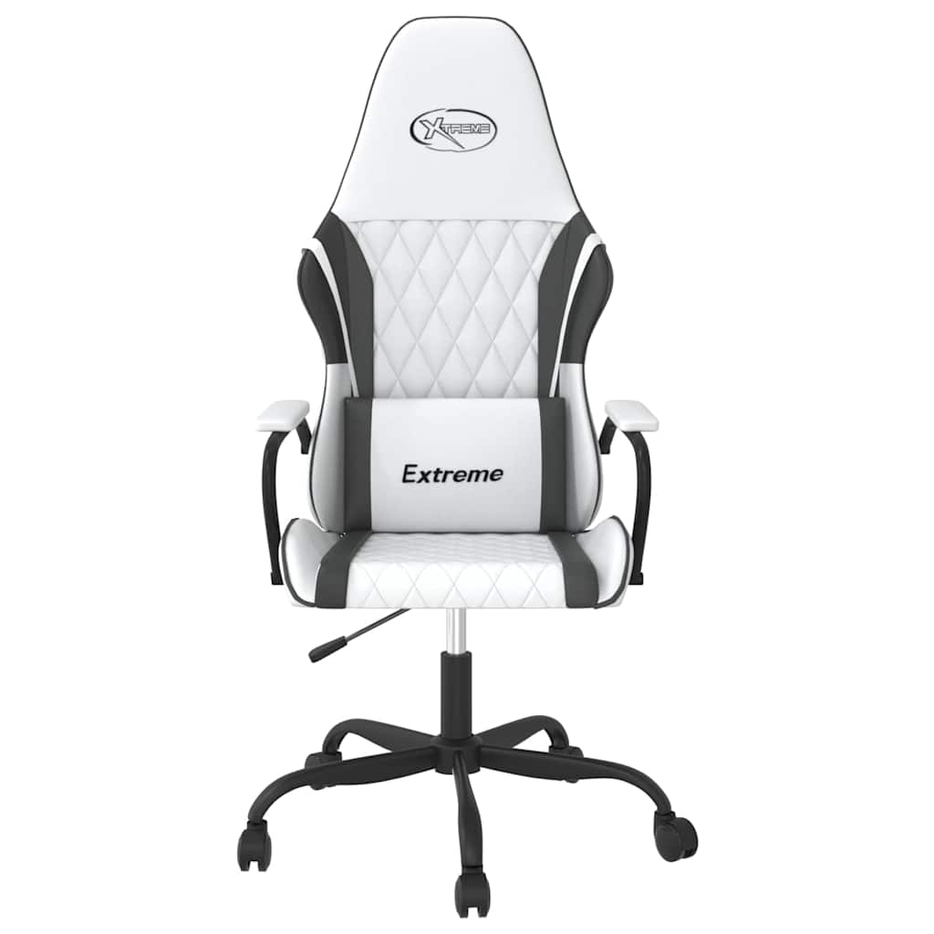 Vidaxl massage gamestoel kunstleer wit en zwart
