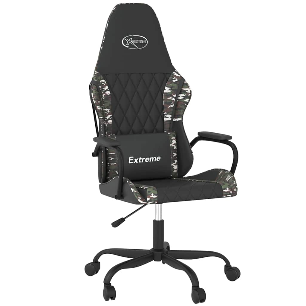 Vidaxl massage gamestoel kunstleer zwart en camouflage