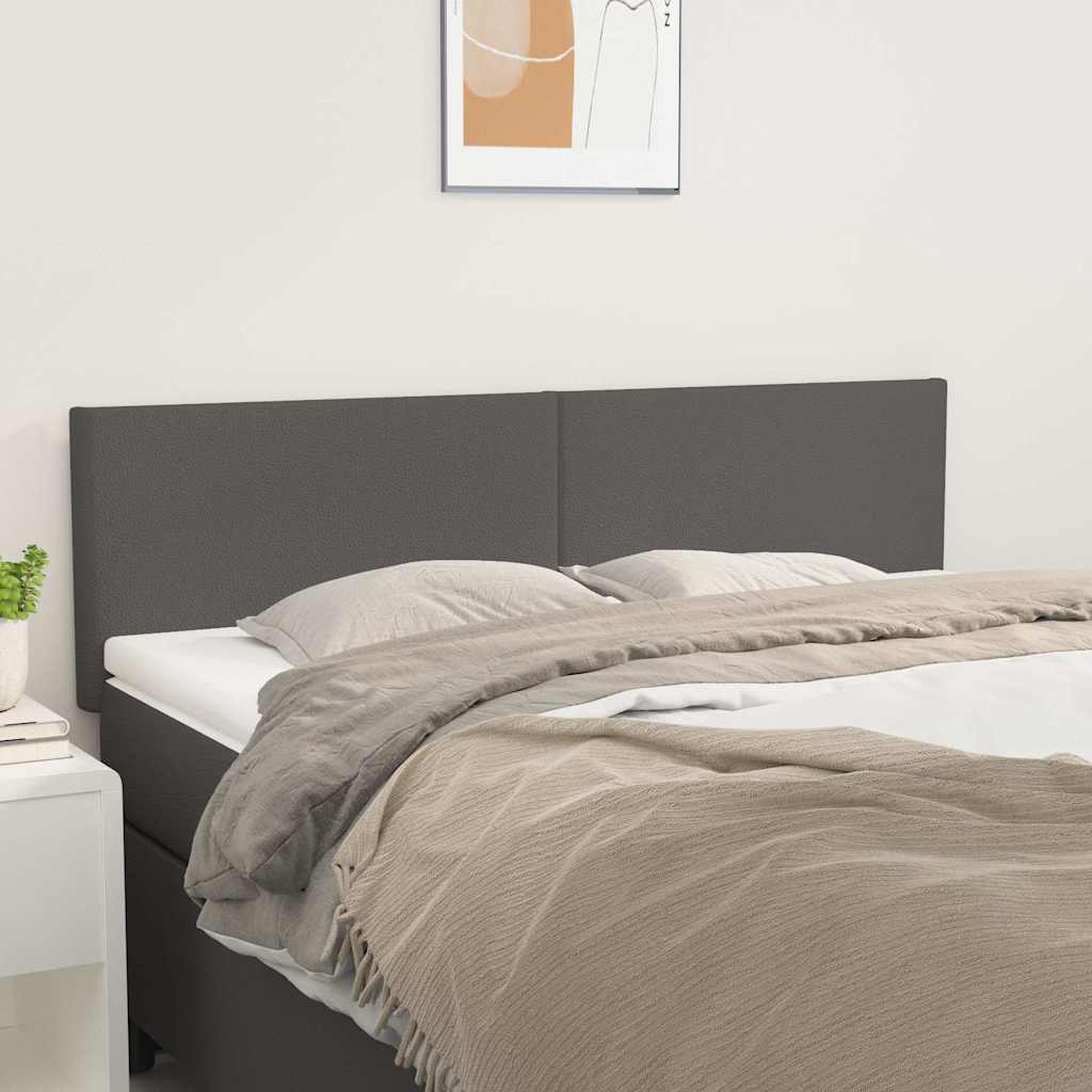 Vidaxl hoofdborden 2 st 72x5x78 88 cm kunstleer grijs