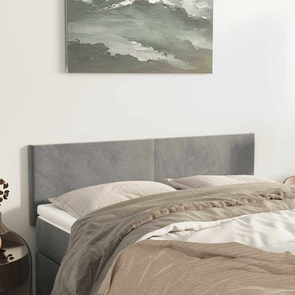 Vidaxl hoofdborden 2 st 72x5x78 88 cm fluweel lichtgrijs