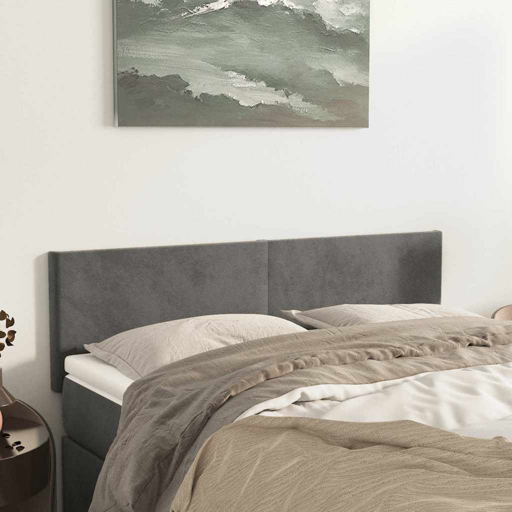 Vidaxl hoofdborden 2 st 72x5x78 88 cm fluweel donkergrijs