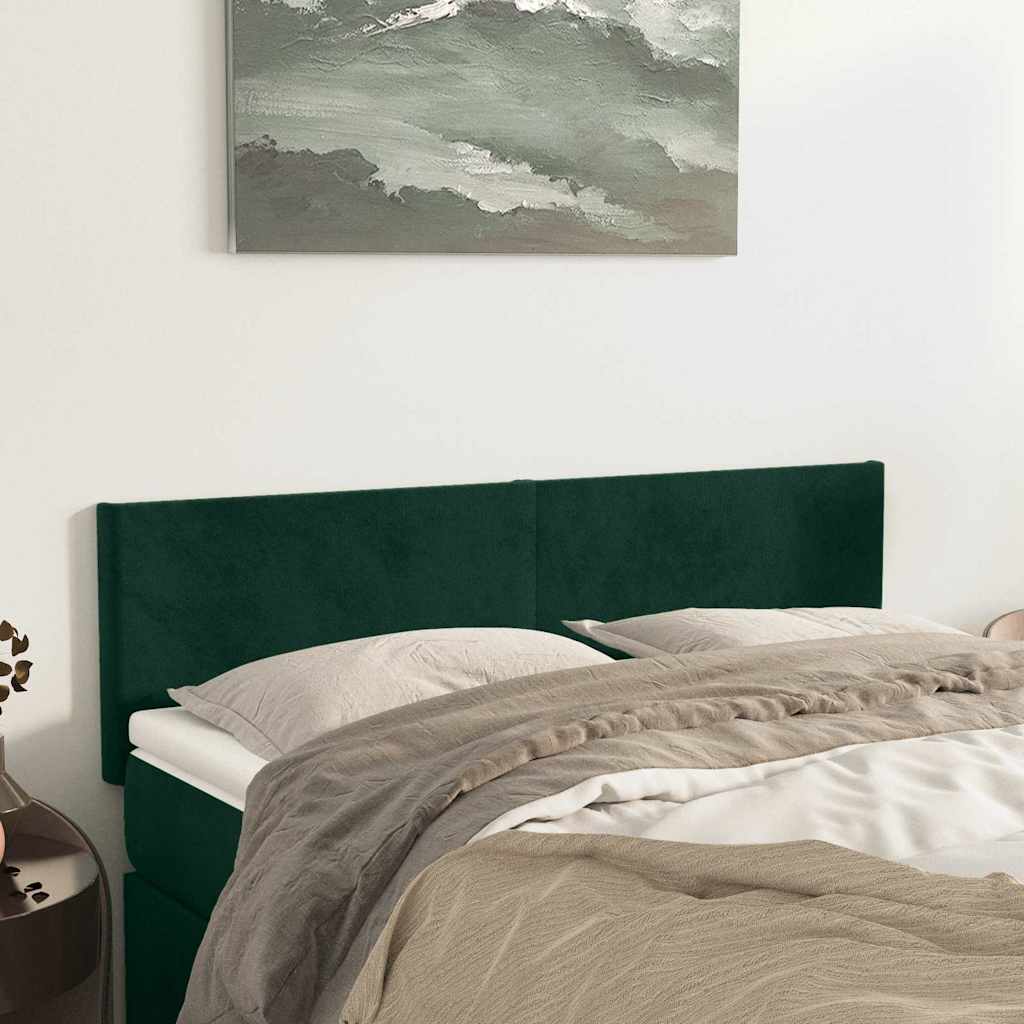 Vidaxl hoofdborden 2 st 72x5x78 88 cm fluweel donkergroen