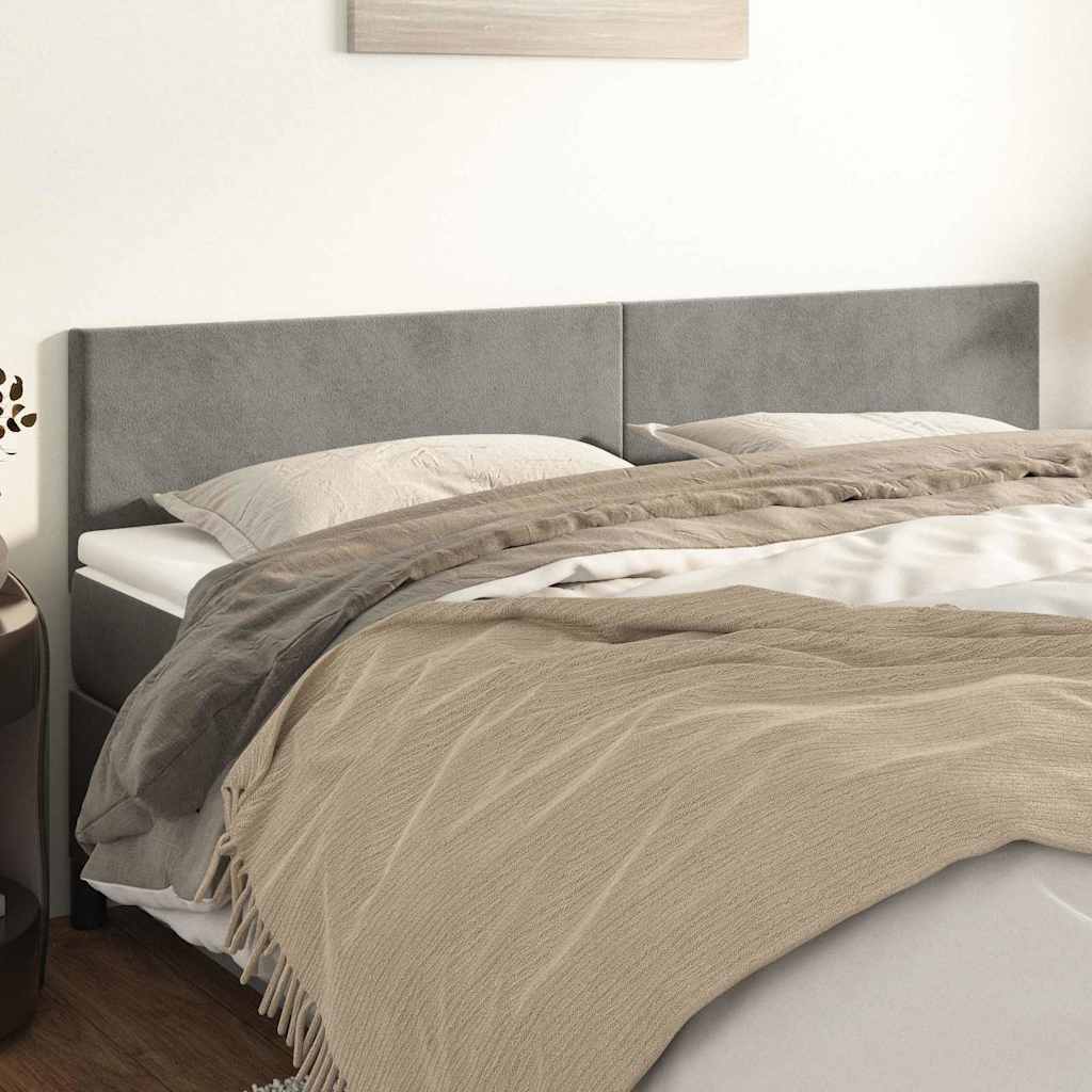 Vidaxl hoofdborden 2 st 90x5x78 88 cm fluweel lichtgrijs